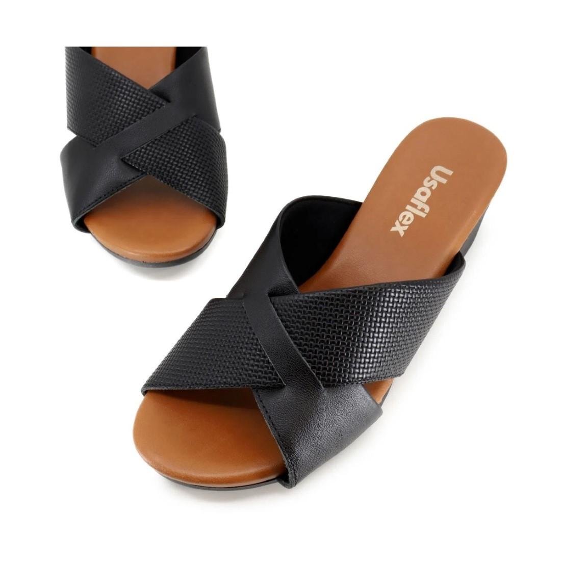 TAMANCO USAFLEX FEMININO SALTO BLOCO TEXTURIZADO AE3219 Preto 3