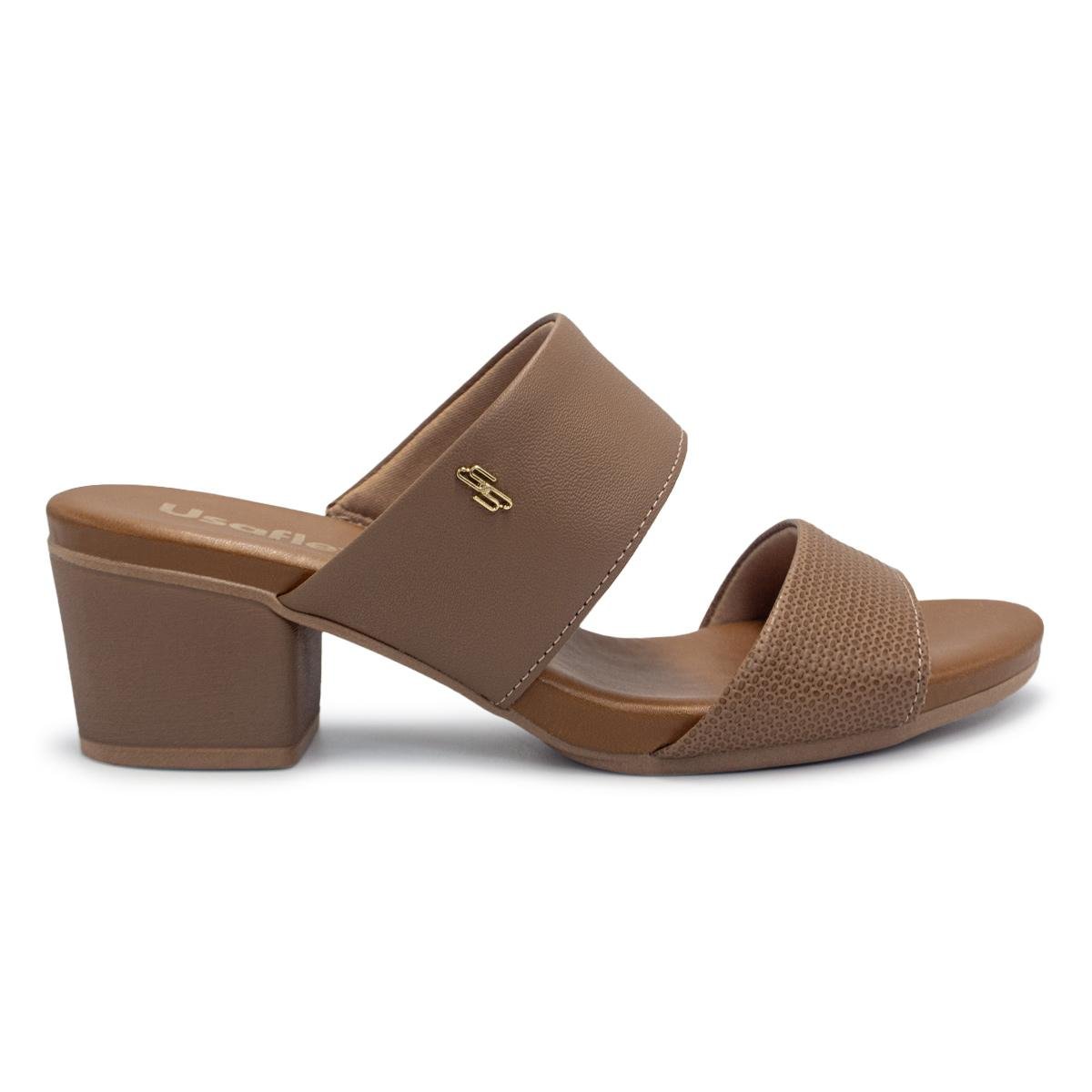 TAMANCO USAFLEX FEMININO SALTO BLOCO TRESSE AE3201 Marrom 1