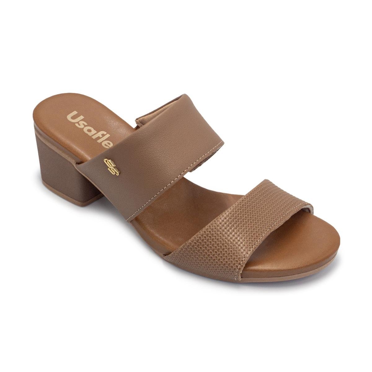 TAMANCO USAFLEX FEMININO SALTO BLOCO TRESSE AE3201 Marrom 2