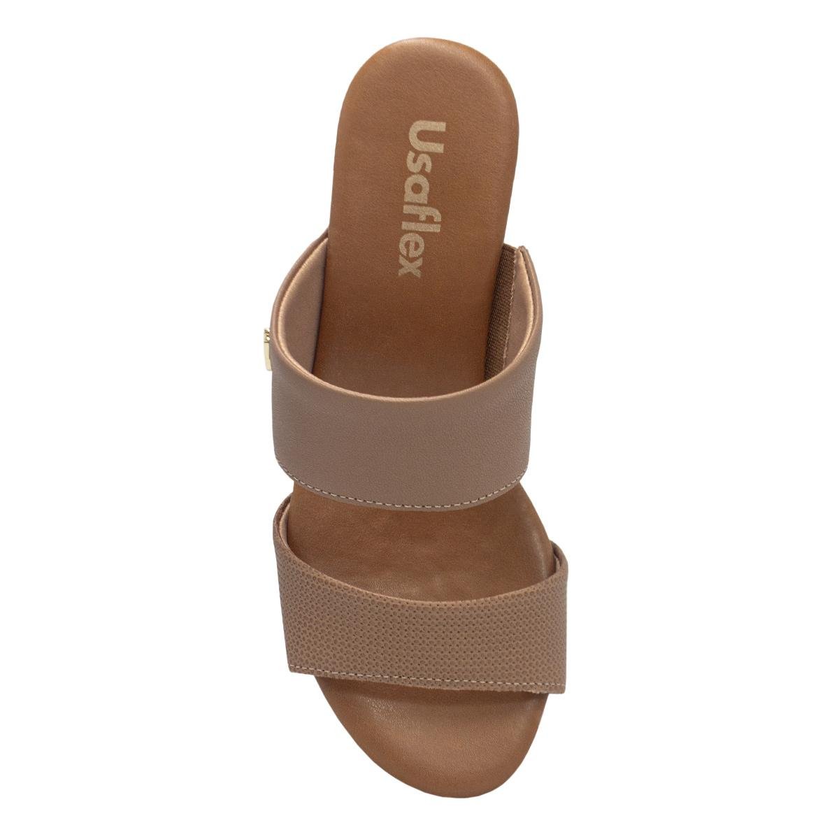 TAMANCO USAFLEX FEMININO SALTO BLOCO TRESSE AE3201 Marrom 3