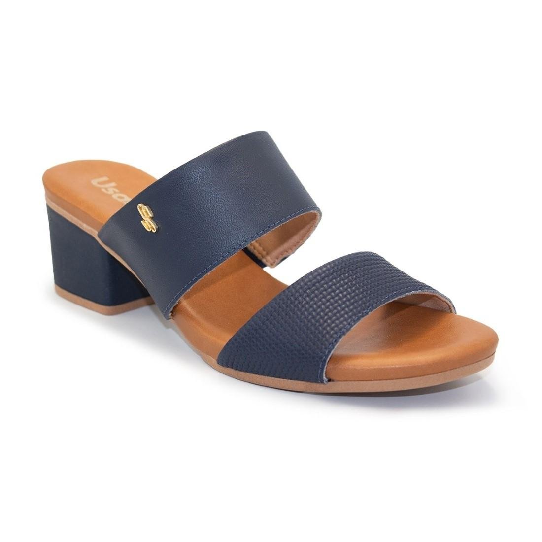 TAMANCO USAFLEX FEMININO SALTO BLOCO TRESSE AE3201 Azul 2