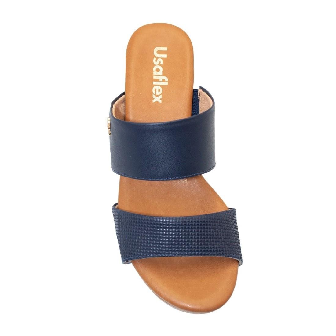 TAMANCO USAFLEX FEMININO SALTO BLOCO TRESSE AE3201 Azul 3