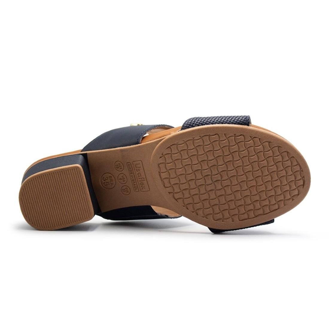 TAMANCO USAFLEX FEMININO SALTO BLOCO TRESSE AE3201 Azul 5