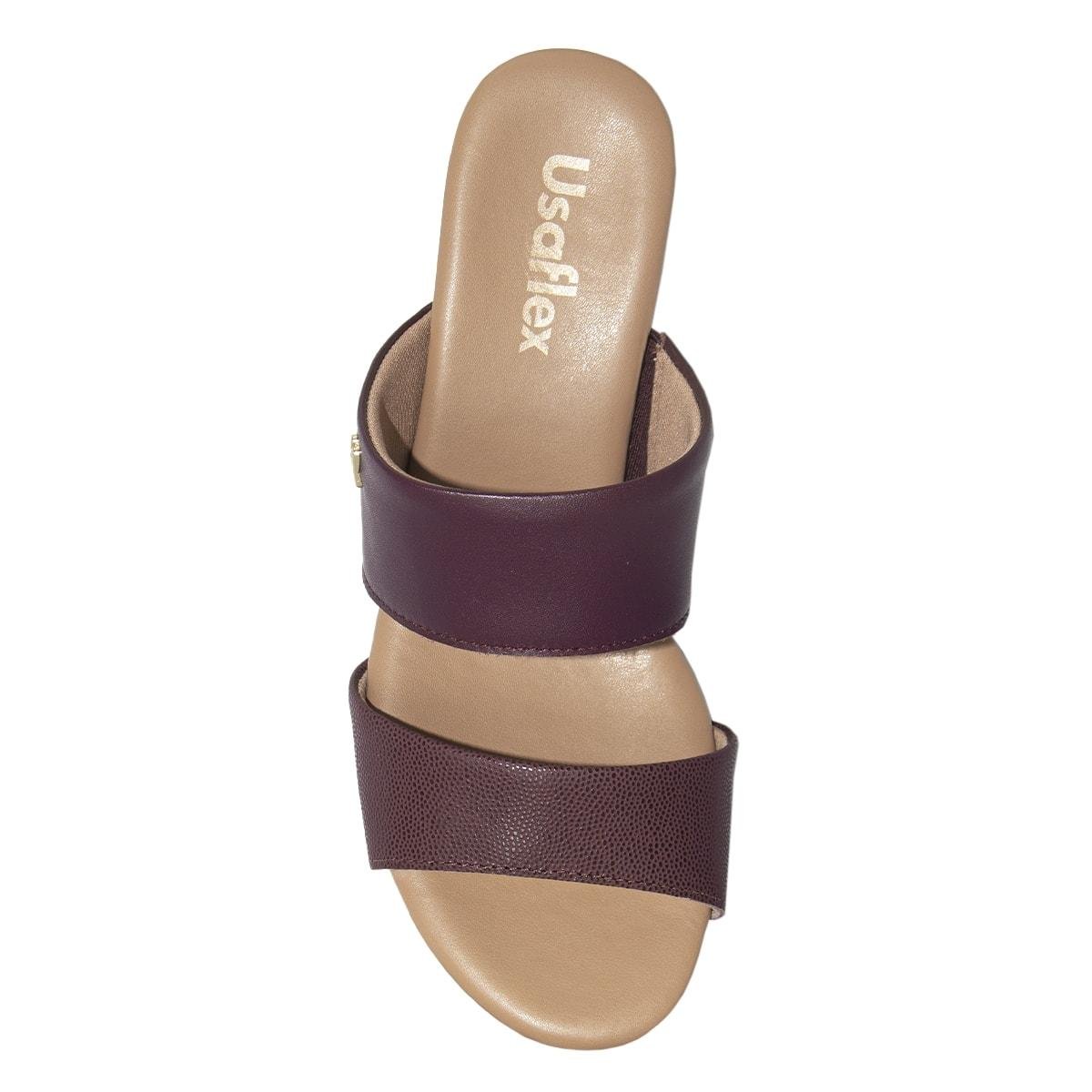 TAMANCO USAFLEX FEMININO SALTO BLOCO TRESSE AE3201 Roxo 3