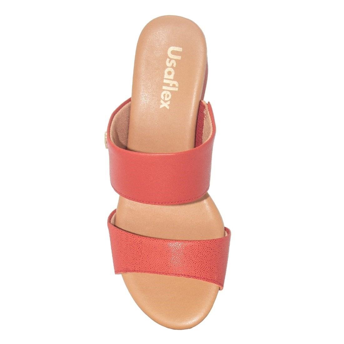 TAMANCO USAFLEX FEMININO SALTO BLOCO TRESSE AE3201 Laranja 3