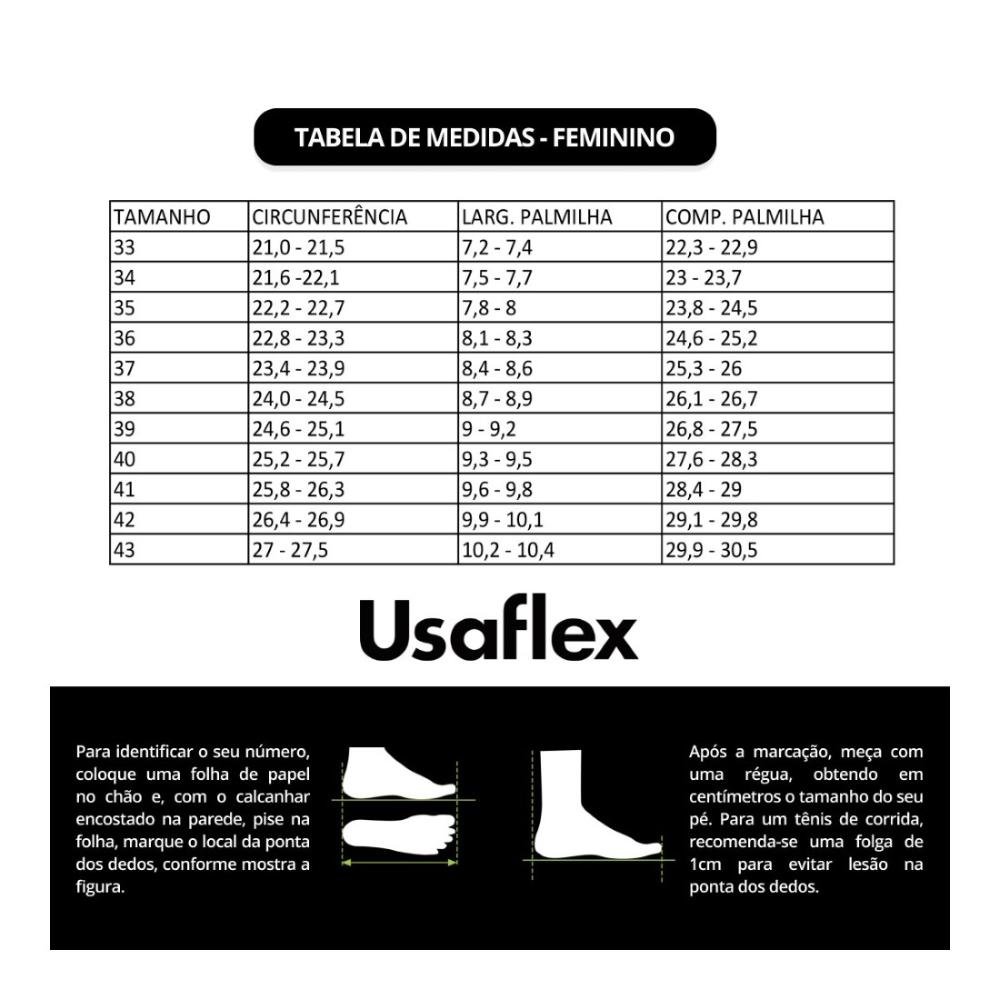 Tênis Usaflex Feminino Slip On Elastano UD21001 Preto 5