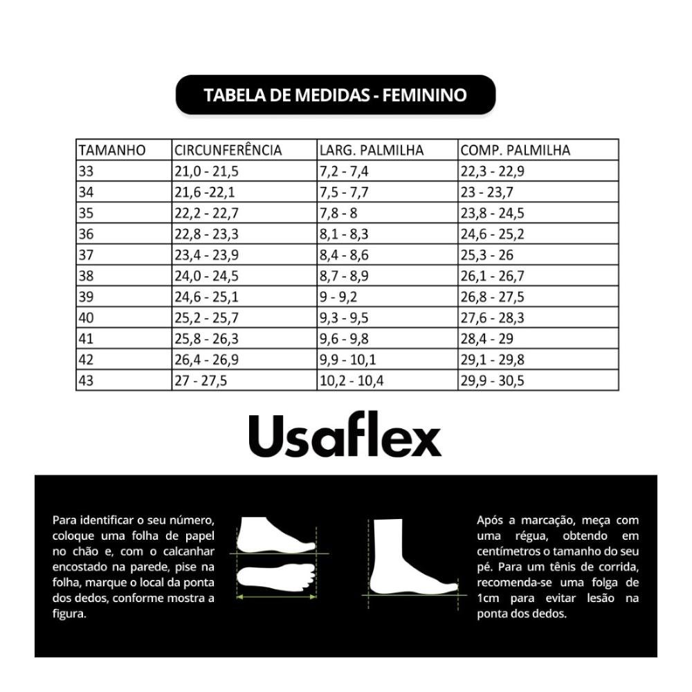 TÊNIS USAFLEX FEMININO ELASTANO AB6412 Vermelho 6