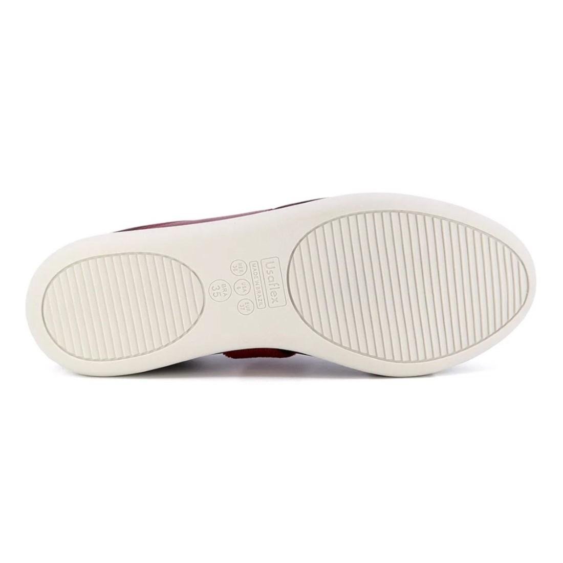 Tênis Usaflex Feminino Elastano Detalhe Elástico AI3404 Vinho 5