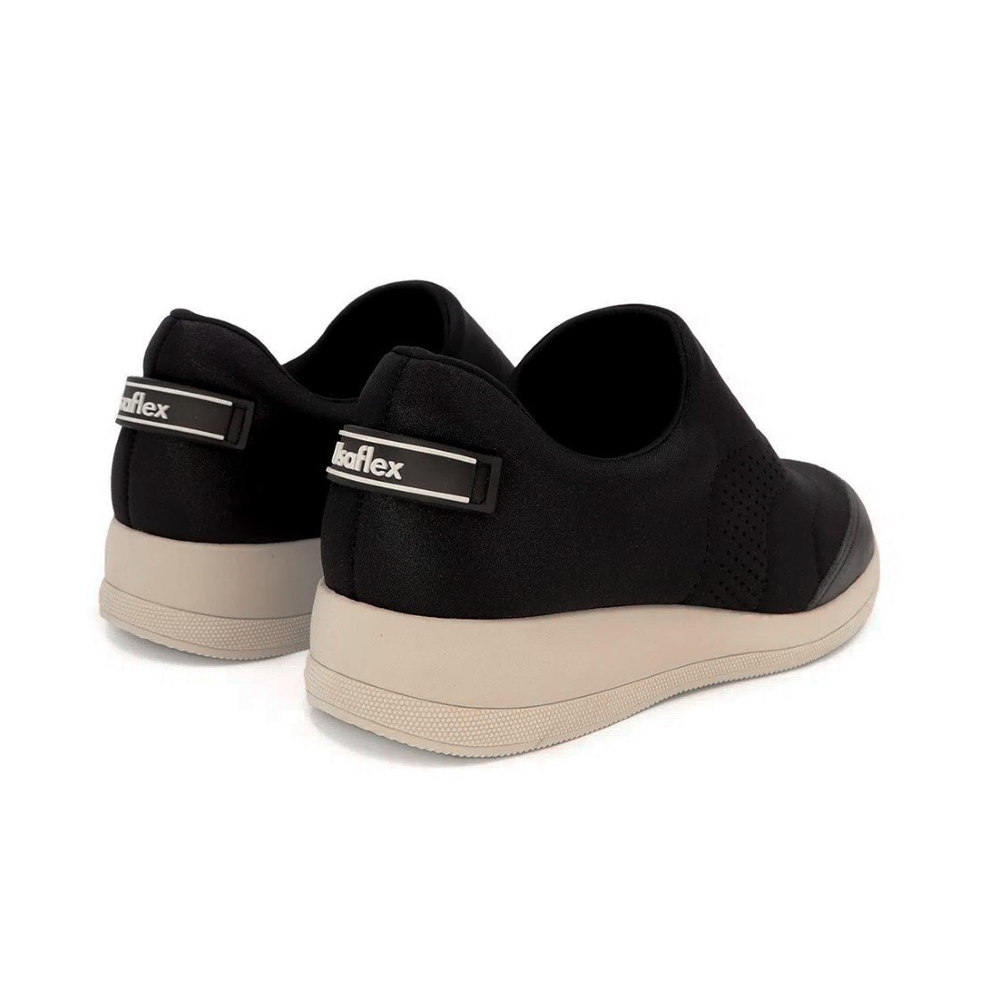 TÊNIS USAFLEX FEMININO ELASTANO DETALHE VAZADO AJ1201 Preto/Bege 4
