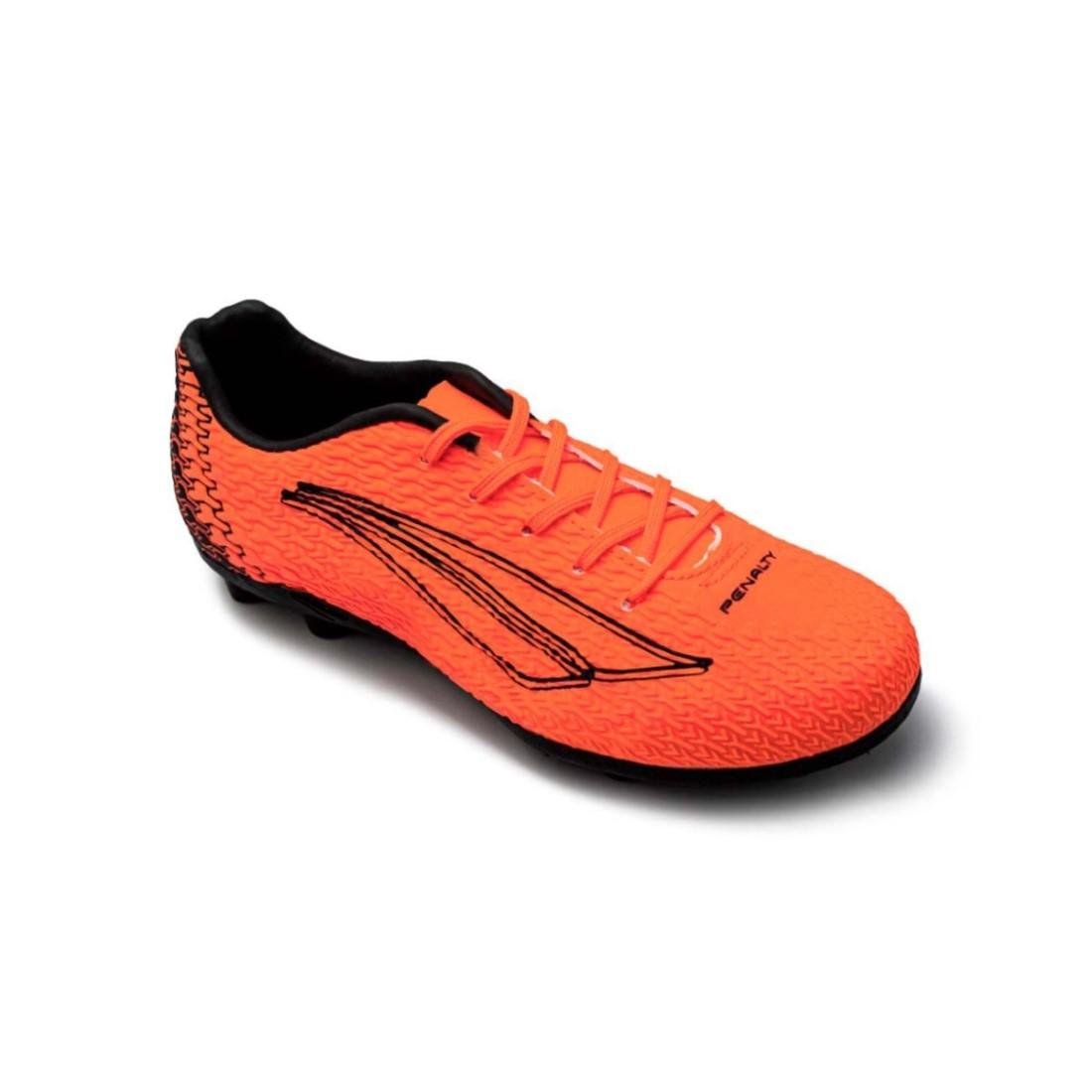 Chuteira Campo Penalty Bravo Kids XXII Laranja/Preto 2