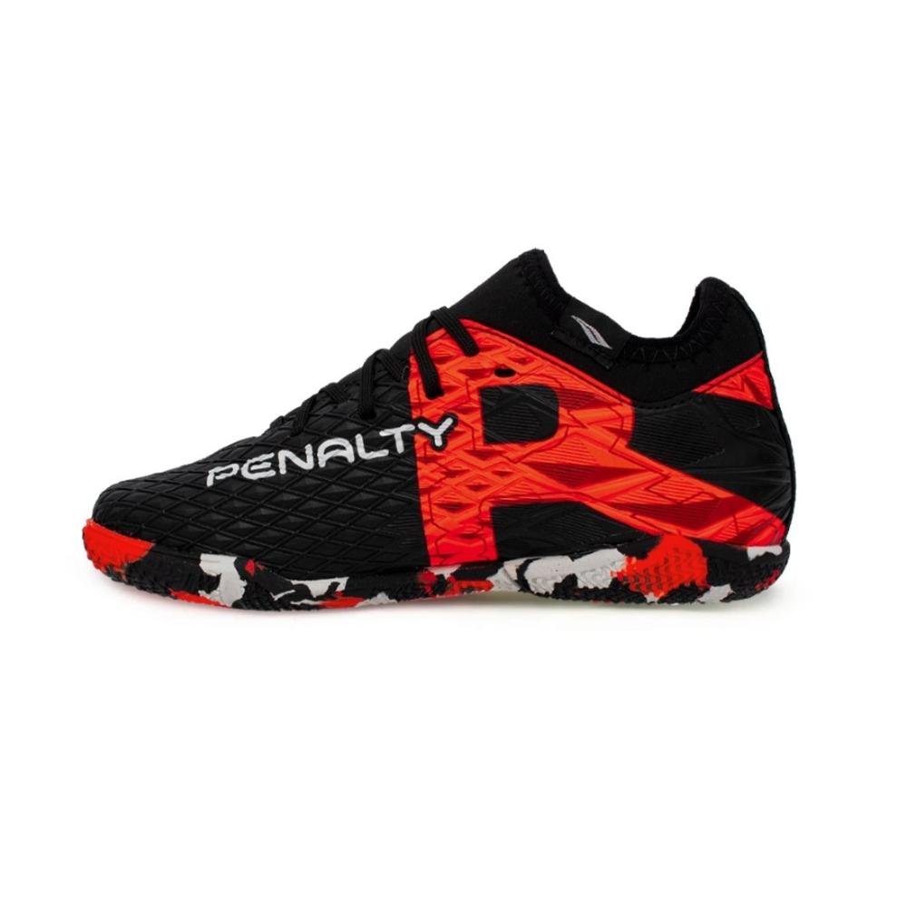 Chuteira Futsal Penalty RX Locker Kids Y-3 Preto/Coral 2