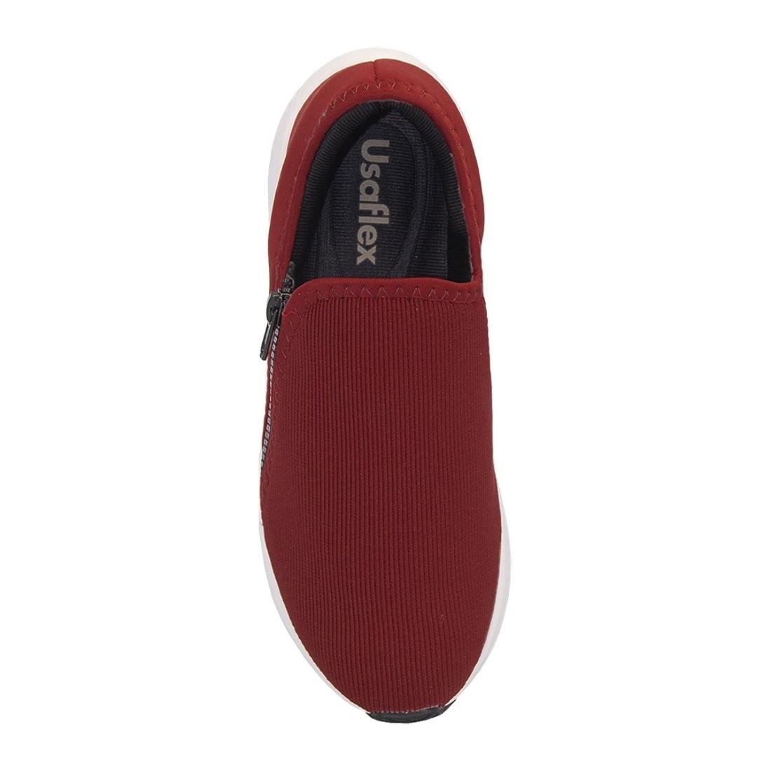 TÊNIS USAFLEX FEMININO ZÍPER ELASTANO AH1617 Vermelho 3