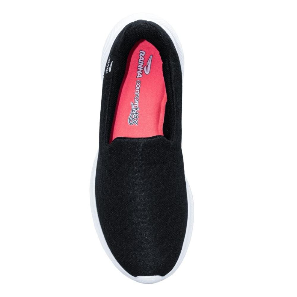 Tênis Rainha Slip On Feminino Dream III Casual RA0245 Preto 3