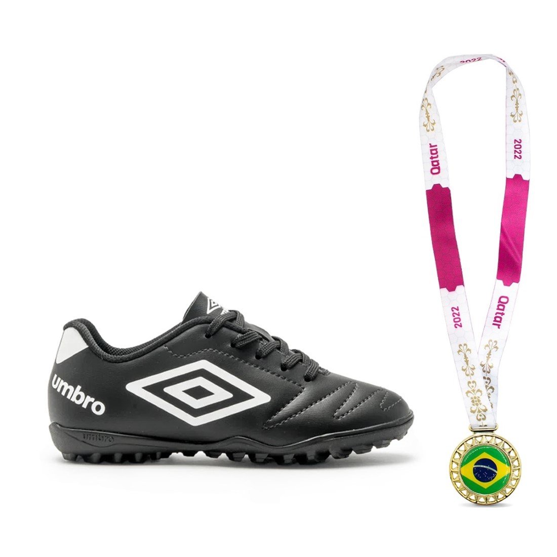 KIT CHUTEIRA SCTY UMBRO CLASS 2.2 JR+MEDALHA PREMIUM COPA QATAR 2022