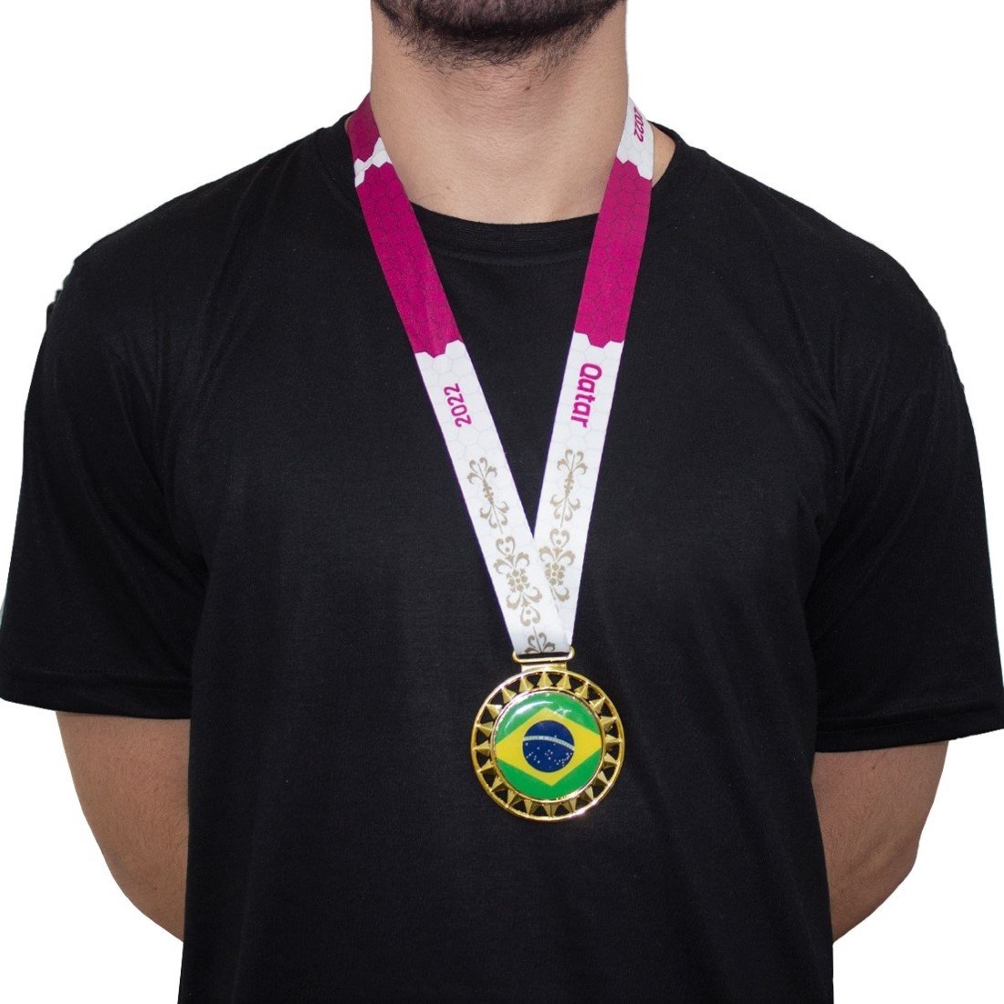 KIT CHUTEIRA SCTY UMBRO CLASS 2.2 JR+MEDALHA PREMIUM COPA QATAR 2022 Preto 6