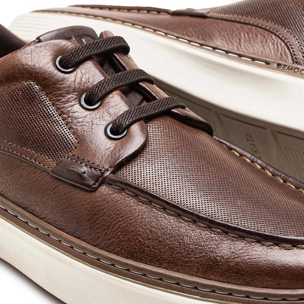 Sapatênis De Couro Democrata Masculino Denim Clash 240301 3