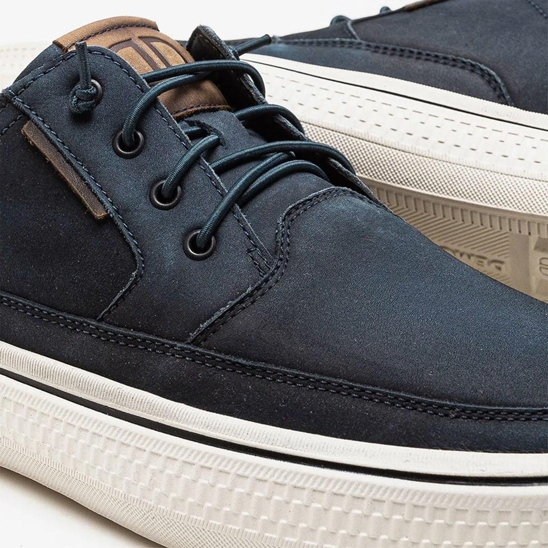 Tênis De Couro Democrata Masculino Denim Fender 290202 Azul 3