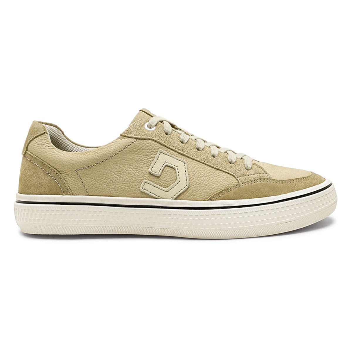 Tênis De Couro Democrata Masculino Denim Fender 290206 Bege 1