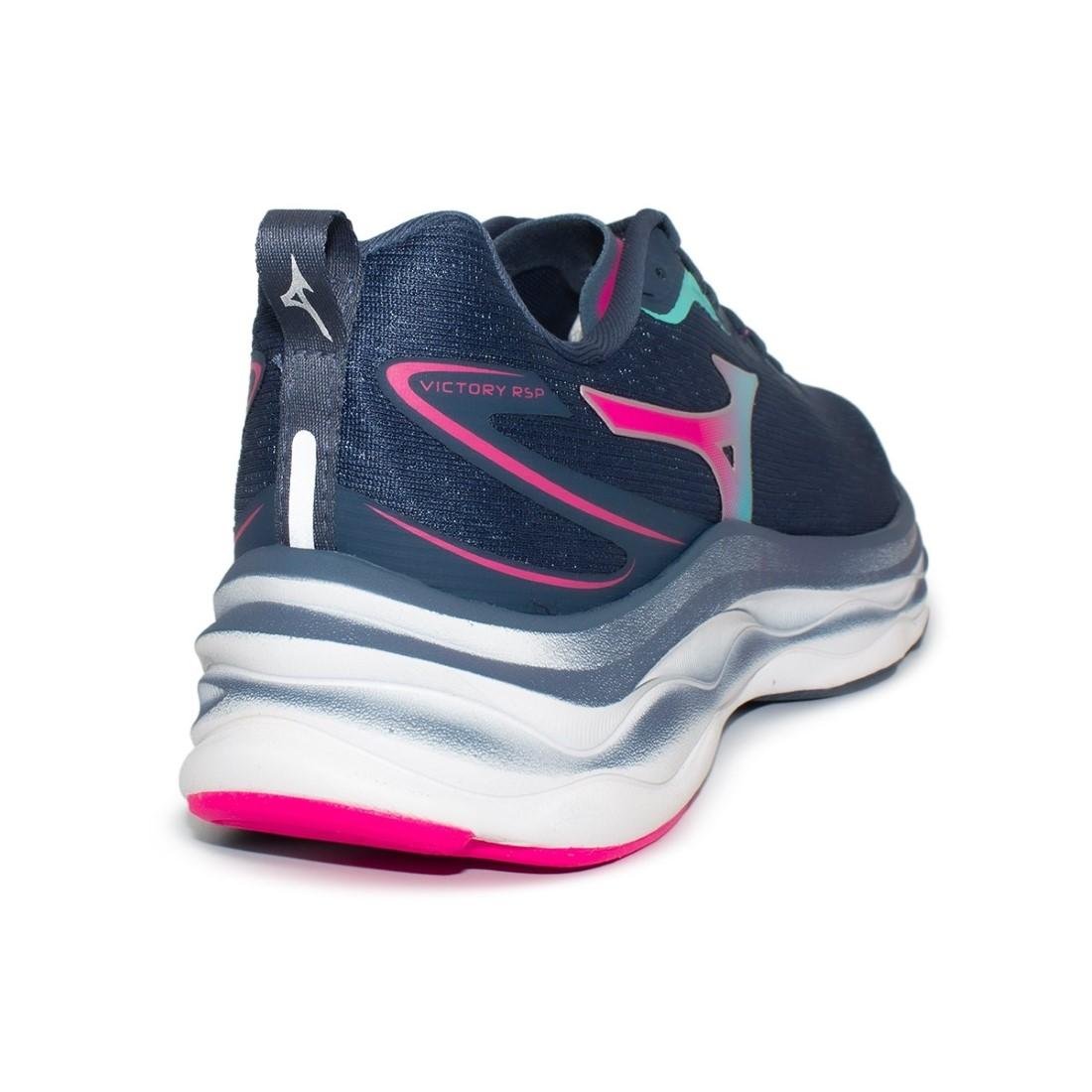 Tênis Mizuno Feminino Victory RSP Corrida Azul/Rosa