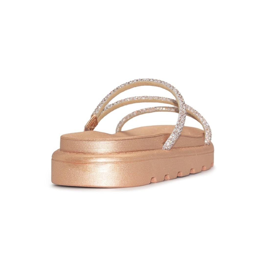 Chinelo Flat Vizzano Feminino Tira Strass Casual 6459.318 Rosa 4