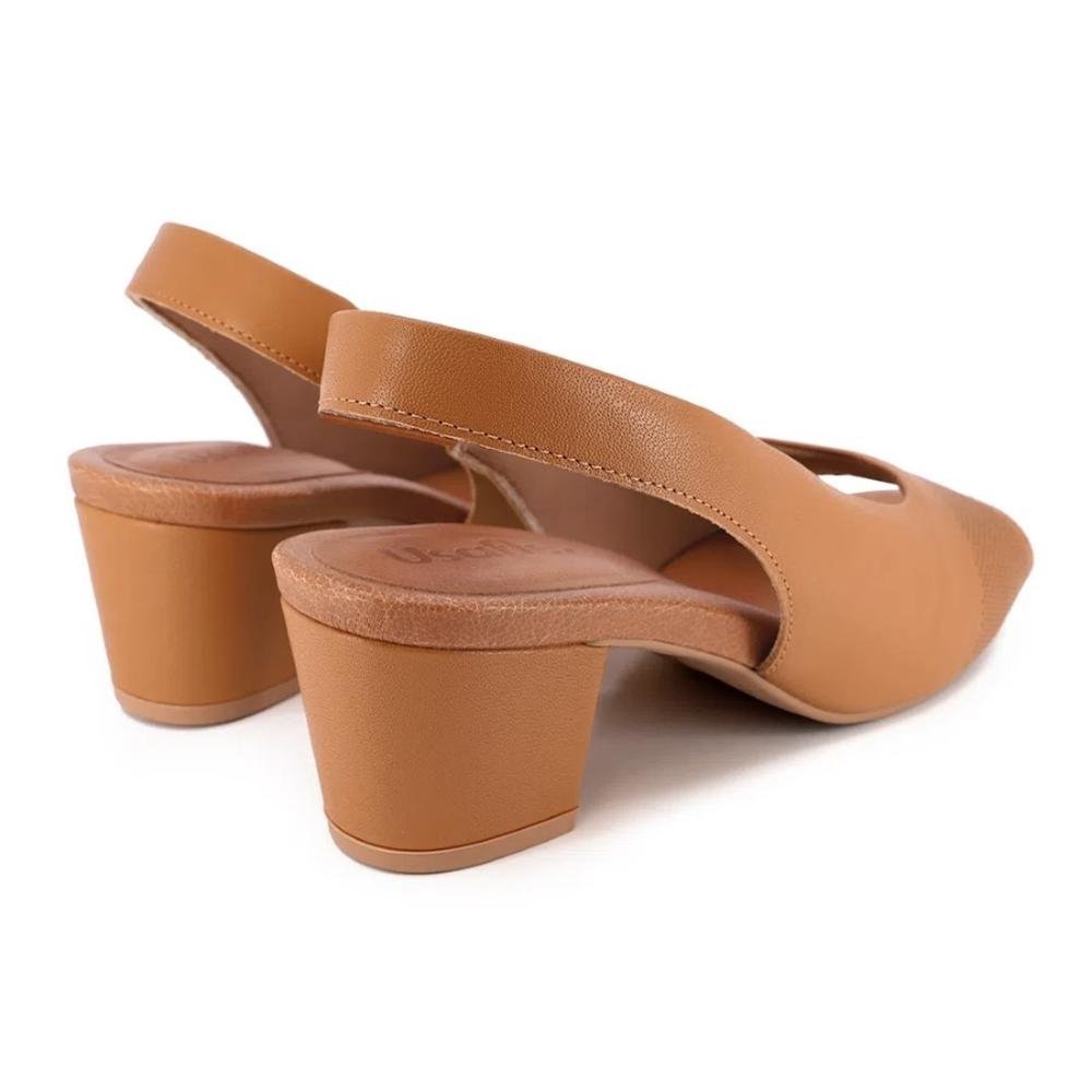 Sandália Slingback Usaflex Feminina Couro Laser Y8214 Multicores 4