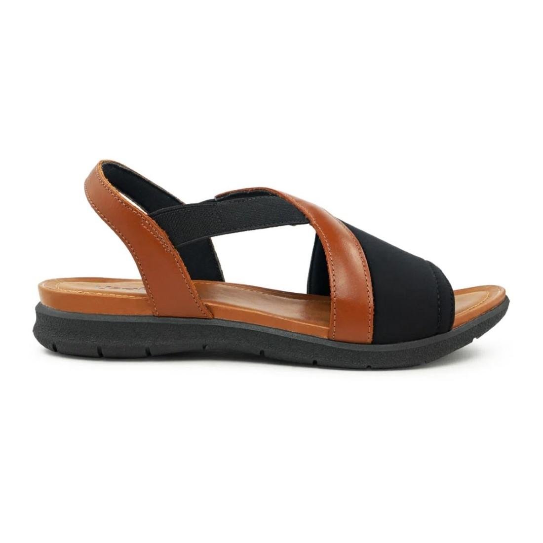 SANDÁLIA USAFLEX FEMININA PLATAFORMA AA3008 Preto/Marrom 1