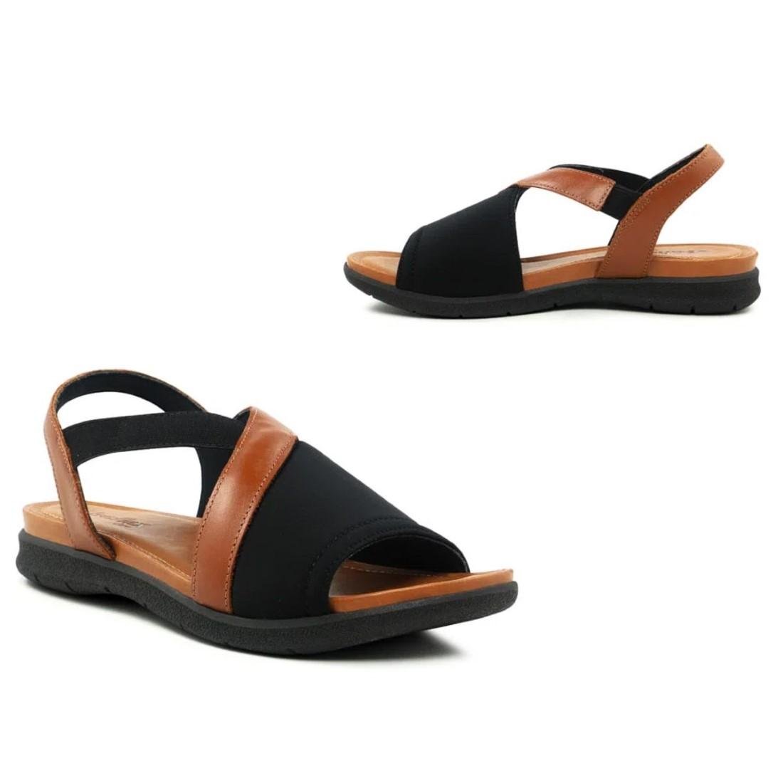 SANDÁLIA USAFLEX FEMININA PLATAFORMA AA3008 Preto/Marrom 2