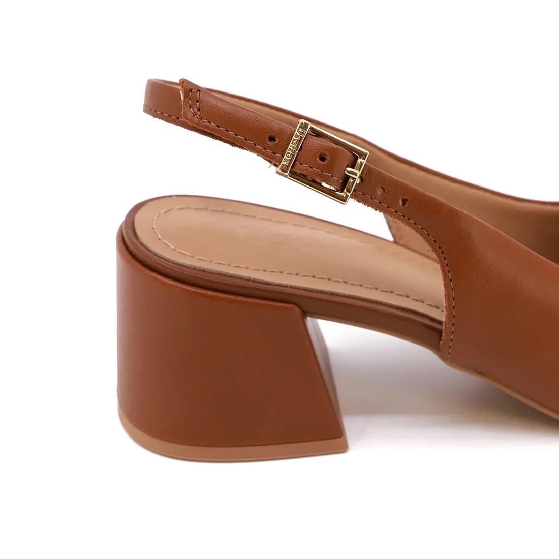 Slingback Usaflex Feminino Bico Fino Casual AK0202 Marrom 3