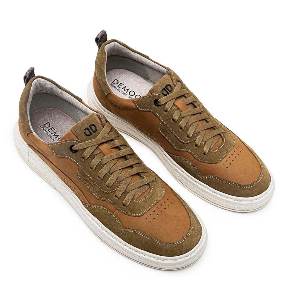 Tênis De Couro Democrata Masculino Denim Jake 240201 2
