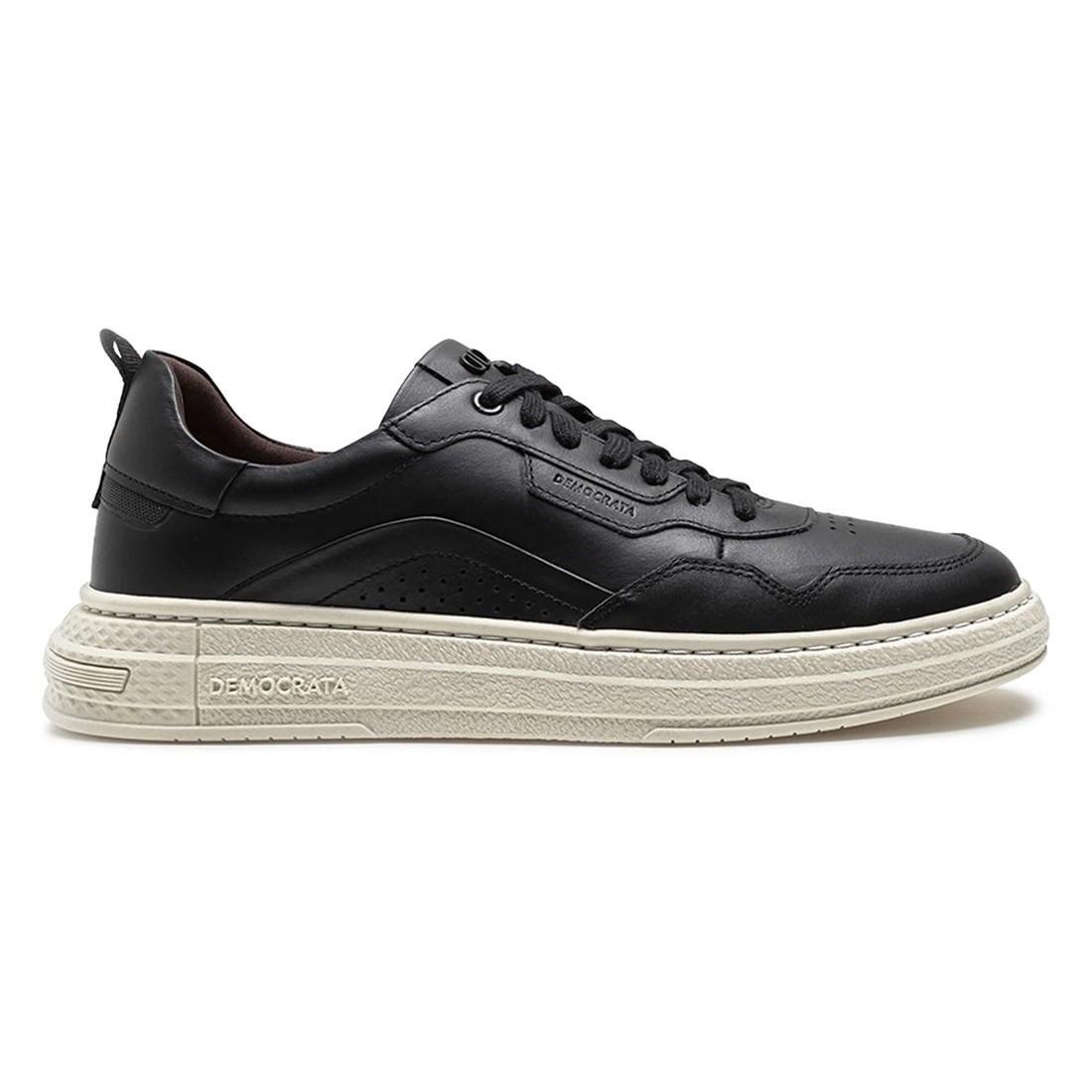 Tênis De Couro Democrata Masculino Denim Jake 240201 Bege