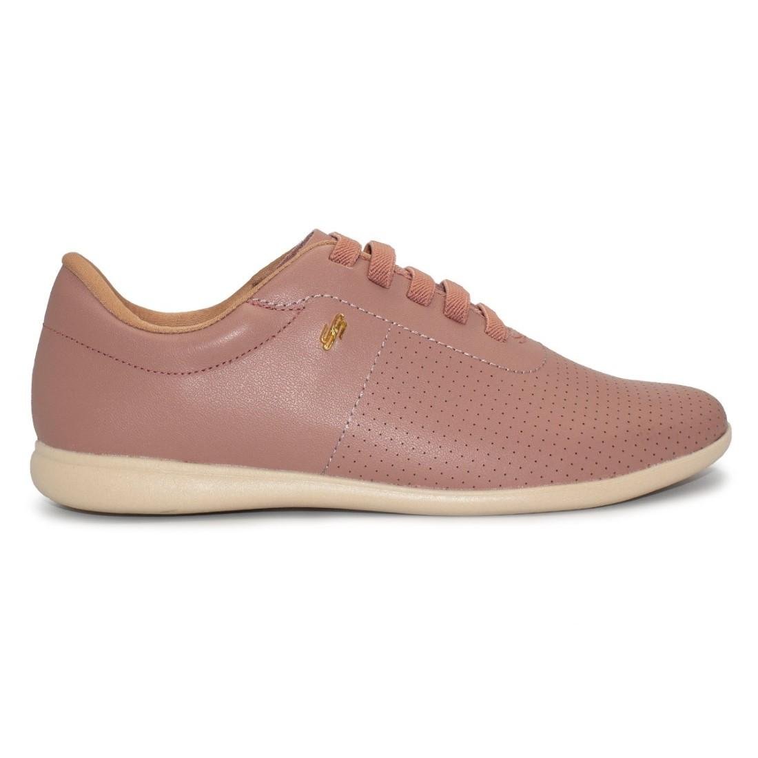 Tênis Usaflex Feminino Couro Casual AI3409 Rosa 1