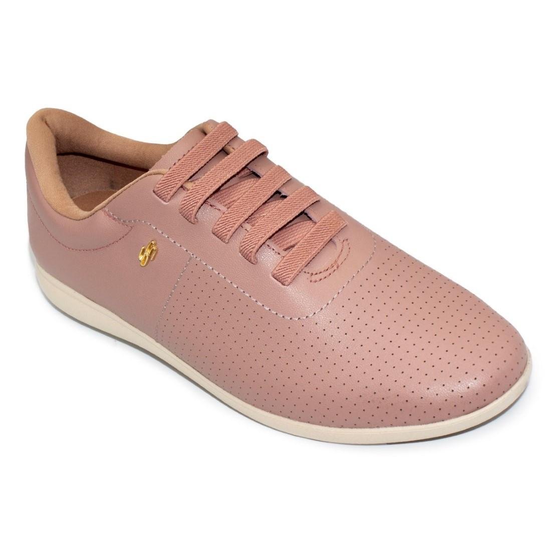 Tênis Usaflex Feminino Couro Casual AI3409 Rosa 2