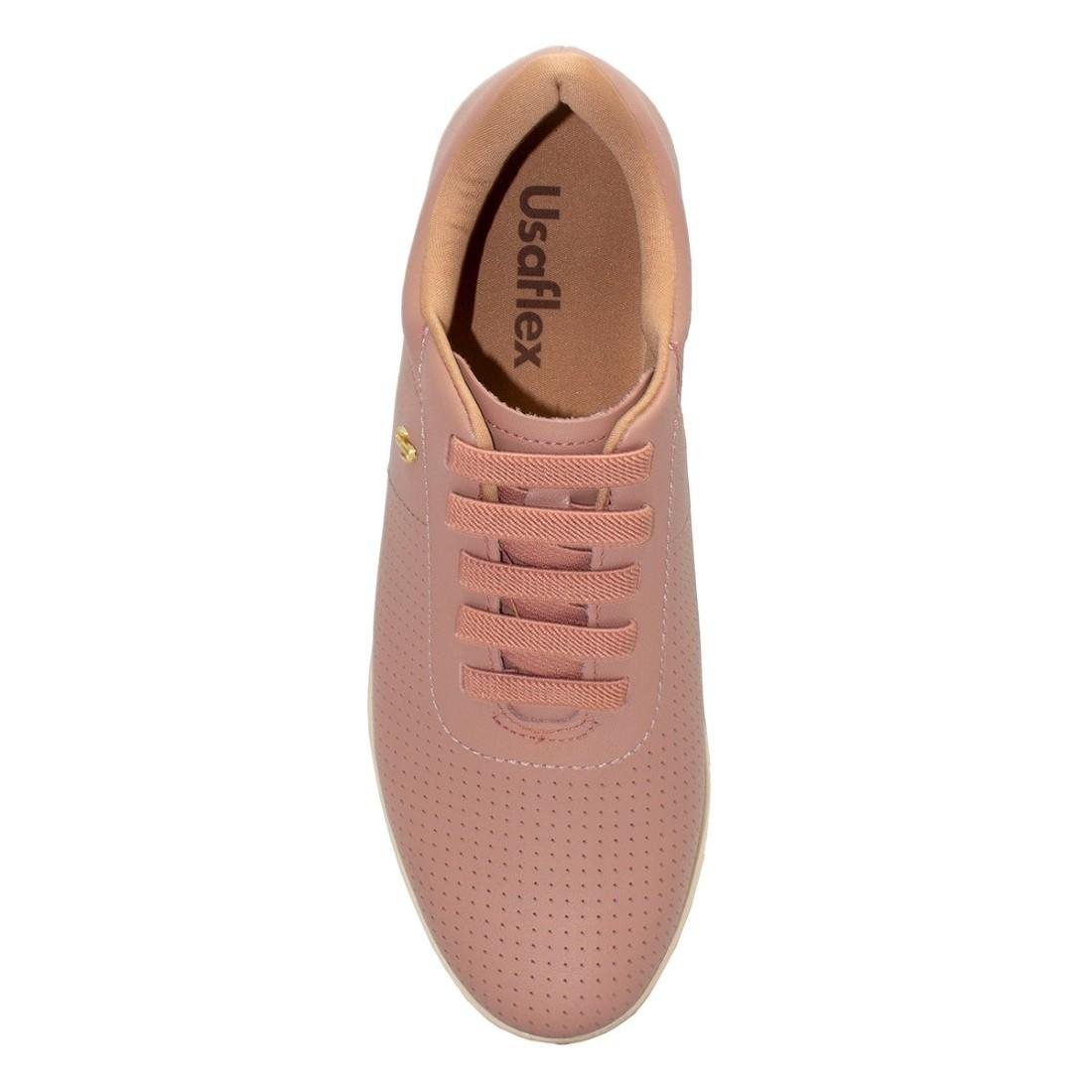Tênis Usaflex Feminino Couro Casual AI3409 Rosa 3