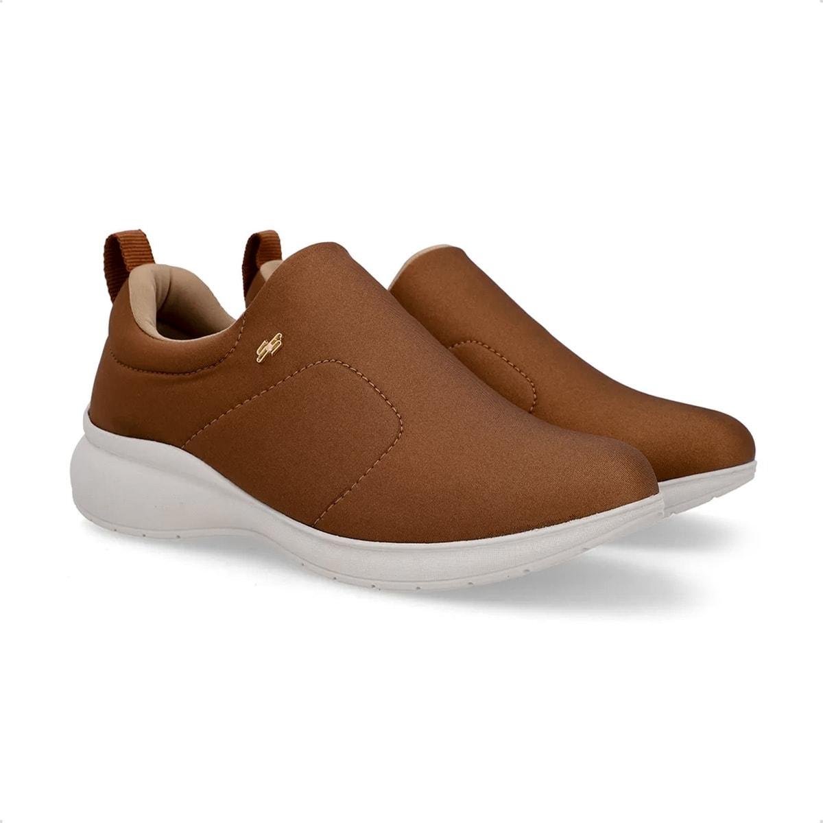 Tênis Usaflex Feminino Elastano Casual AB6416 Marrom 2