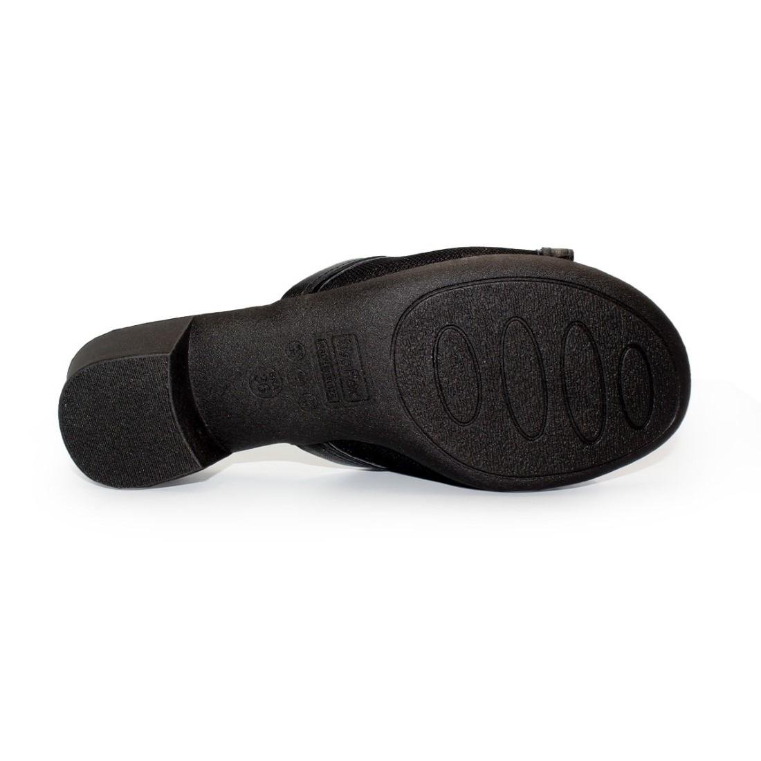 Tamanco Usaflex Feminino Salto Bloco Casual MM0802 Preto 5