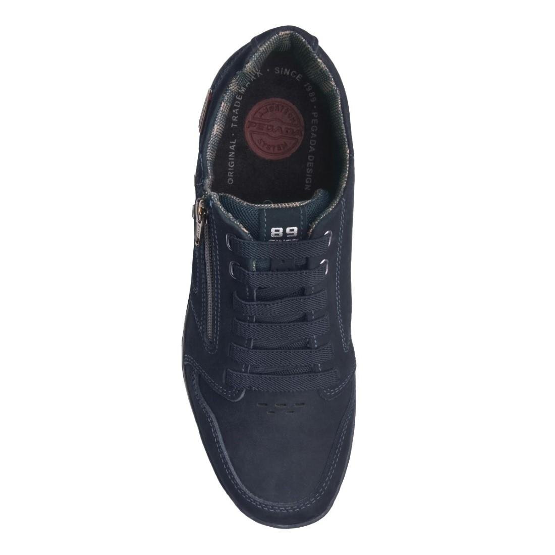 Sapatênis Pegada Masculino Couro Zíper 114858 Azul 3