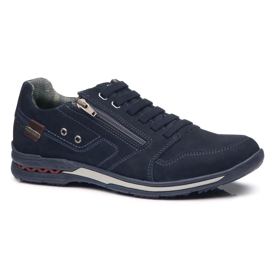 Sapatênis Pegada Masculino Couro Zíper 114858 Azul 1