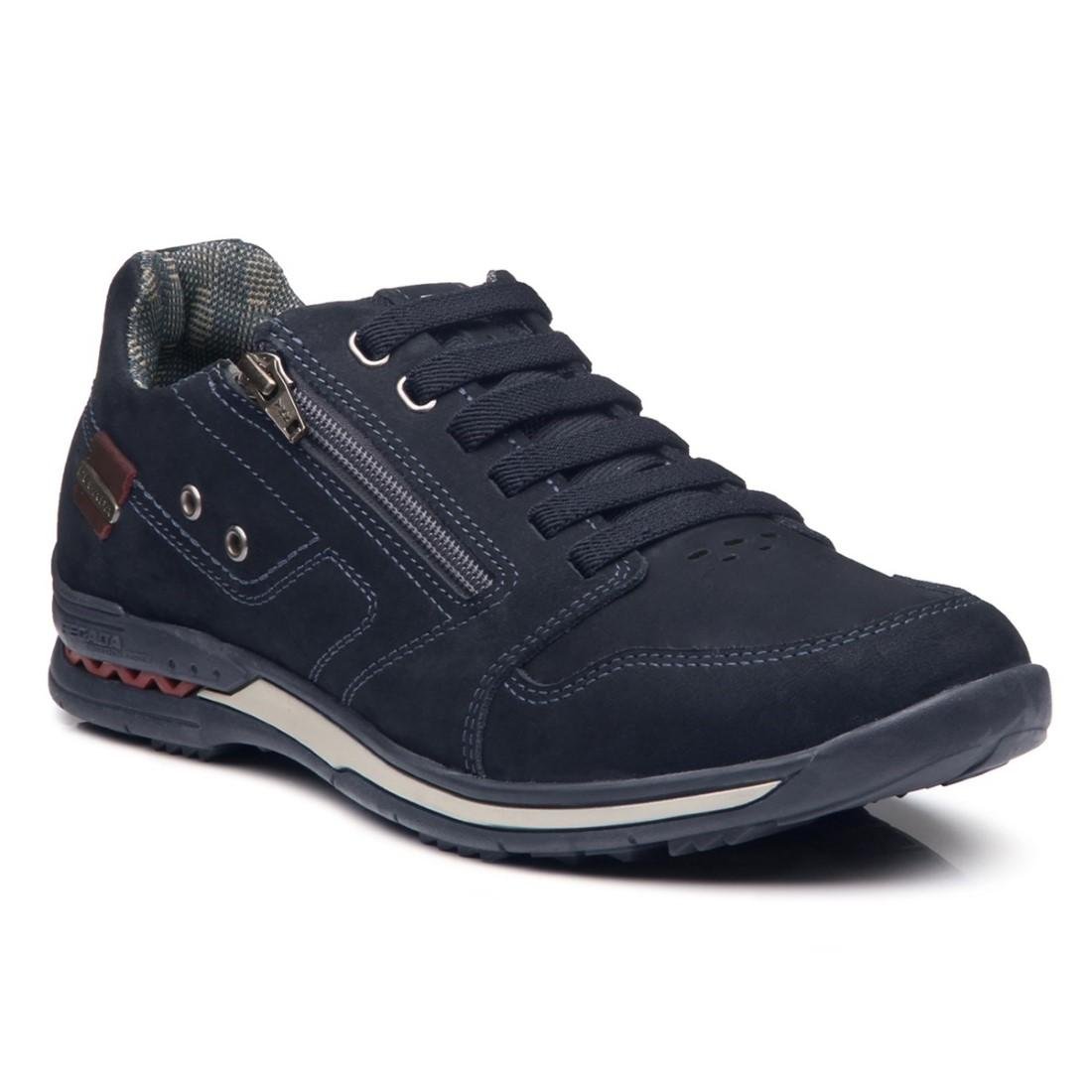 Sapatênis Pegada Masculino Couro Zíper 114858 Azul 2
