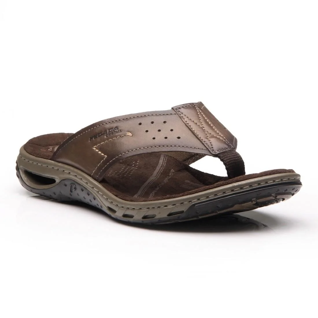 Chinelo Pegada Masculino Couro 131663 Marrom 2