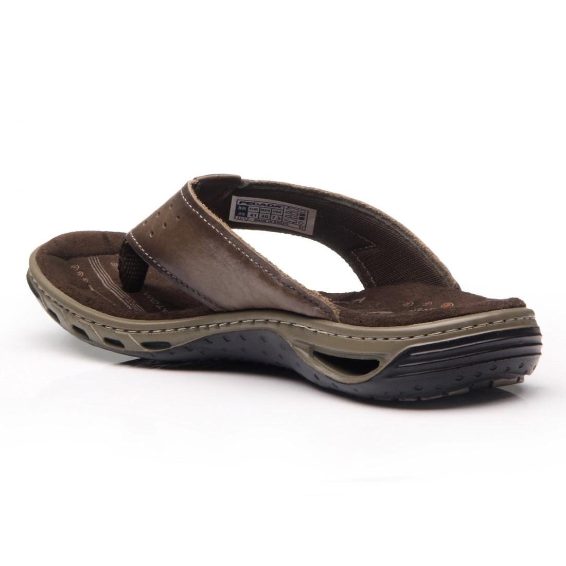 Chinelo Pegada Masculino Couro 131663 Marrom 4