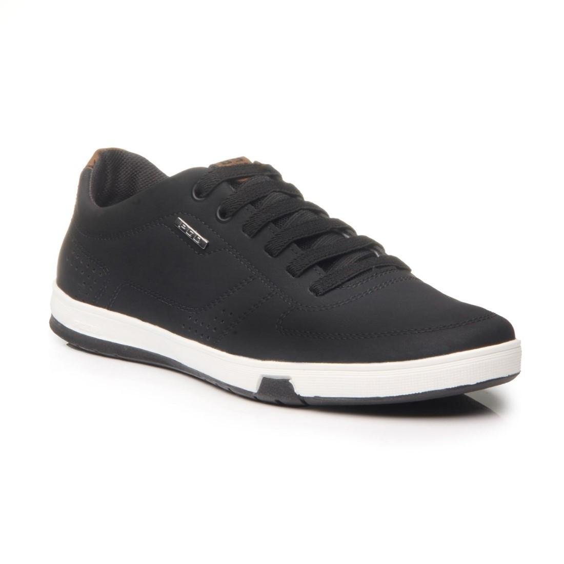 Sapatênis Pegada Masculino Microfibra E Elástico 170418 Preto/Branco 2