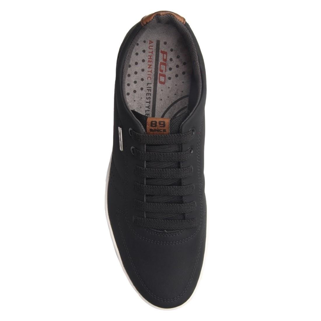 Sapatênis Pegada Masculino Microfibra E Elástico 170418 Preto/Branco 3