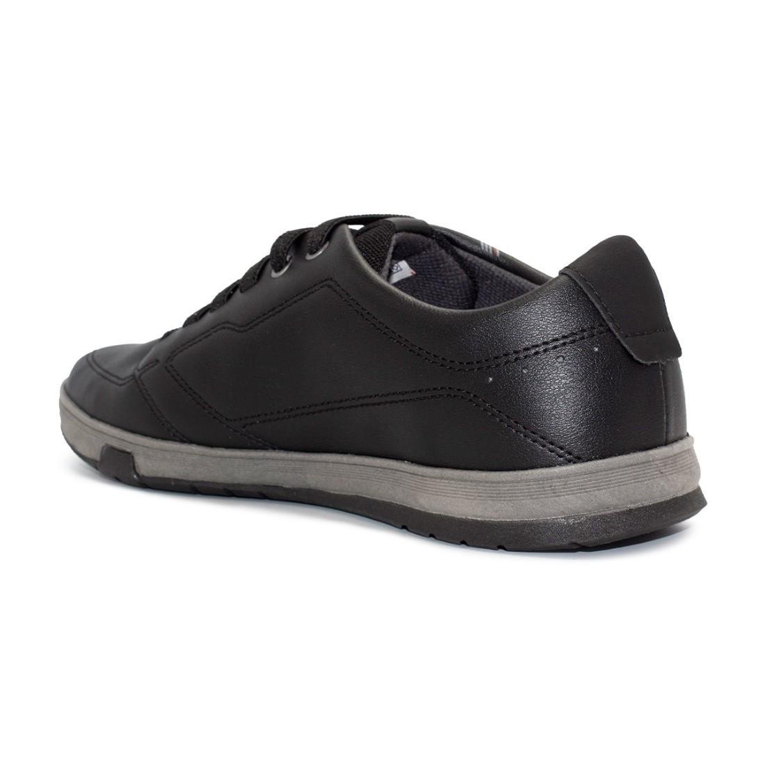 Sapatênis Pegada Masculino Microfibra E Elástico 170420 Preto/Cinza 4