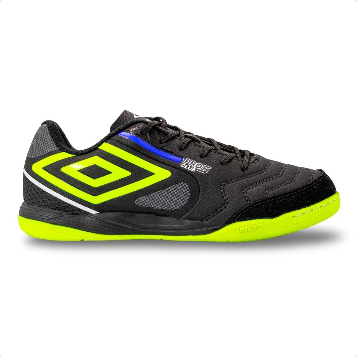 Chuteira Futsal Umbro Pro 5 Bump Club Preto/Verde 1
