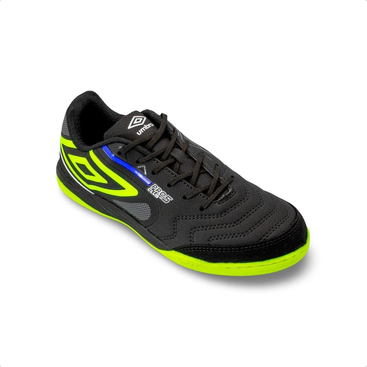 Chuteira Futsal Umbro Pro 5 Bump Club Preto/Verde 2