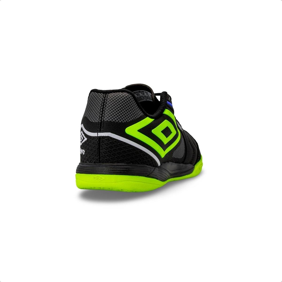 Chuteira Futsal Umbro Pro 5 Bump Club Preto/Verde 4