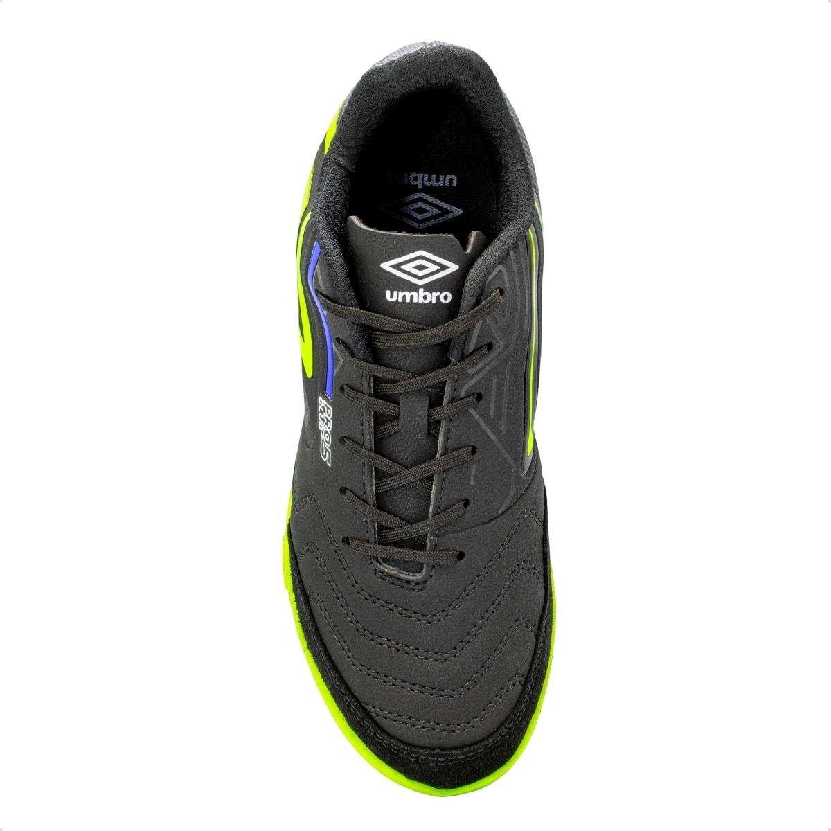 Chuteira Futsal Umbro Pro 5 Bump Club Preto/Verde 3
