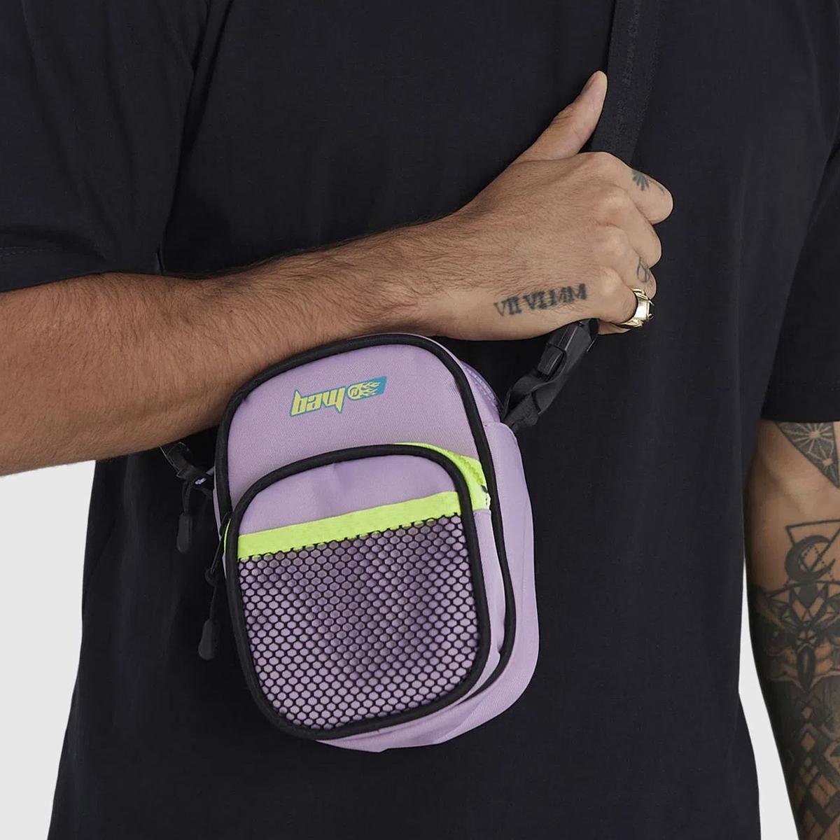 Bolsa Baw Smashed Shoulder Bag Blaze Lilás/Preto 3