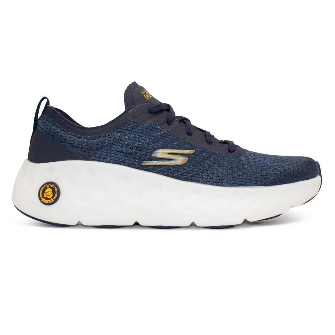 Tênis Skechers Masculino Max Cushioning Hyper Craze Bounce Treino Marinho/Laranja 1