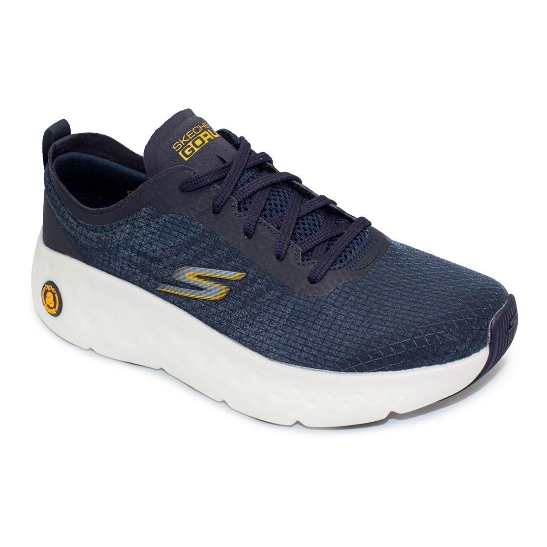 Tênis Skechers Masculino Max Cushioning Hyper Craze Bounce Treino Marinho/Laranja 2